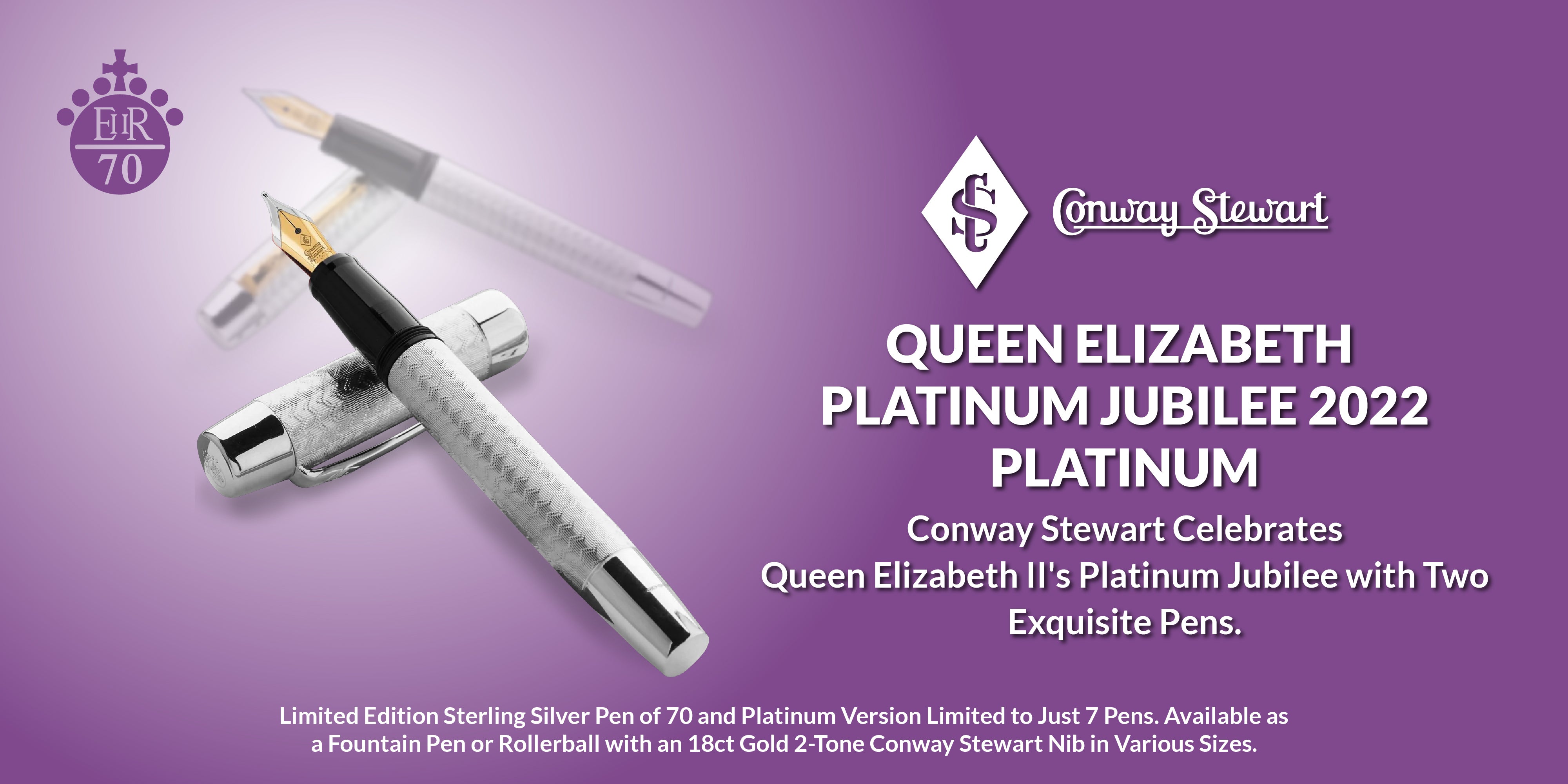 Queen Elizabeth Platinum Jubilee 2022 | Platinum - Conway Stewart Queen Elizabeth Platinum Jubilee 2022 | Platinum - Conway Stewart