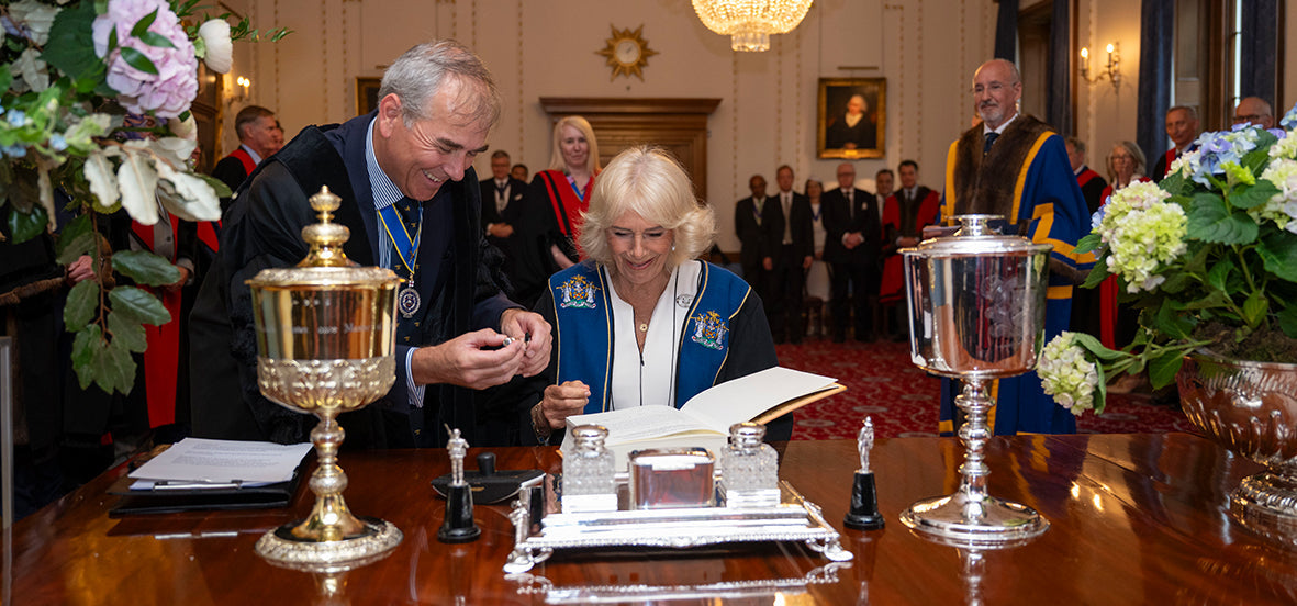 Queen Camilla Signs Historic Declaration with Conway Stewart Queen Camilla Signs Historic Declaration with Conway Stewart