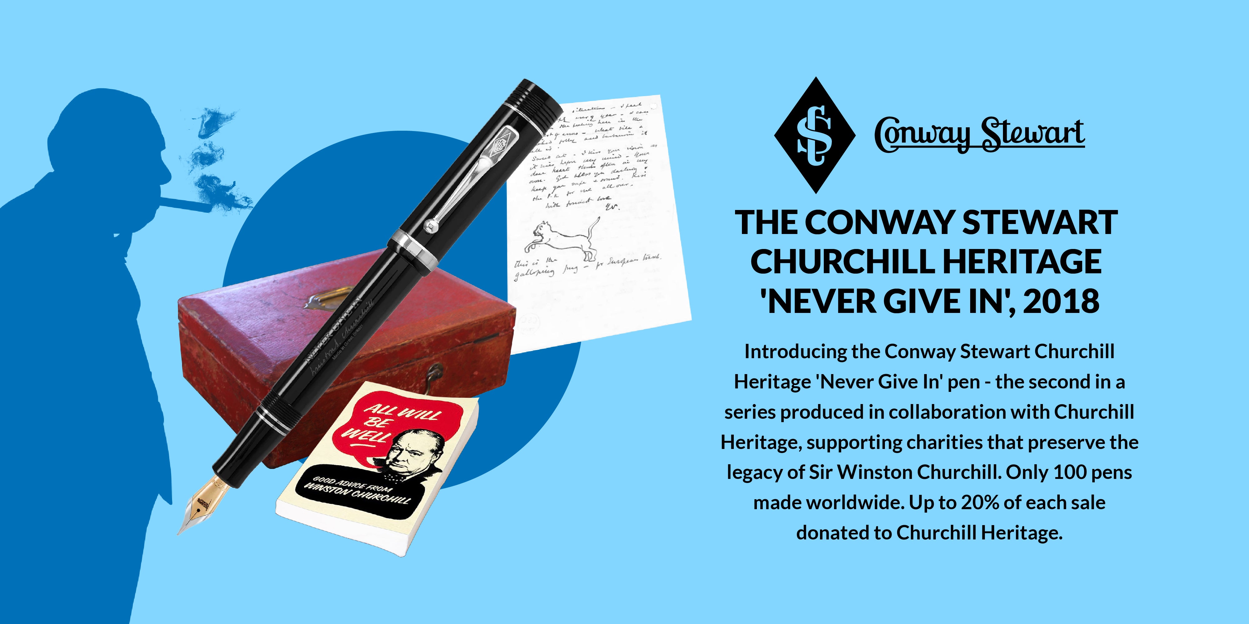 The Conway Stewart Churchill Heritage 'Never Give In', 2018